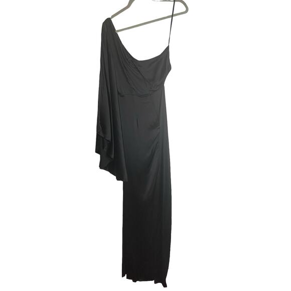 Michael Costello X Revolve Kamaria Gown One Shoulder Cut-Out Slit Black Size XXS - Picture 12 of 16
